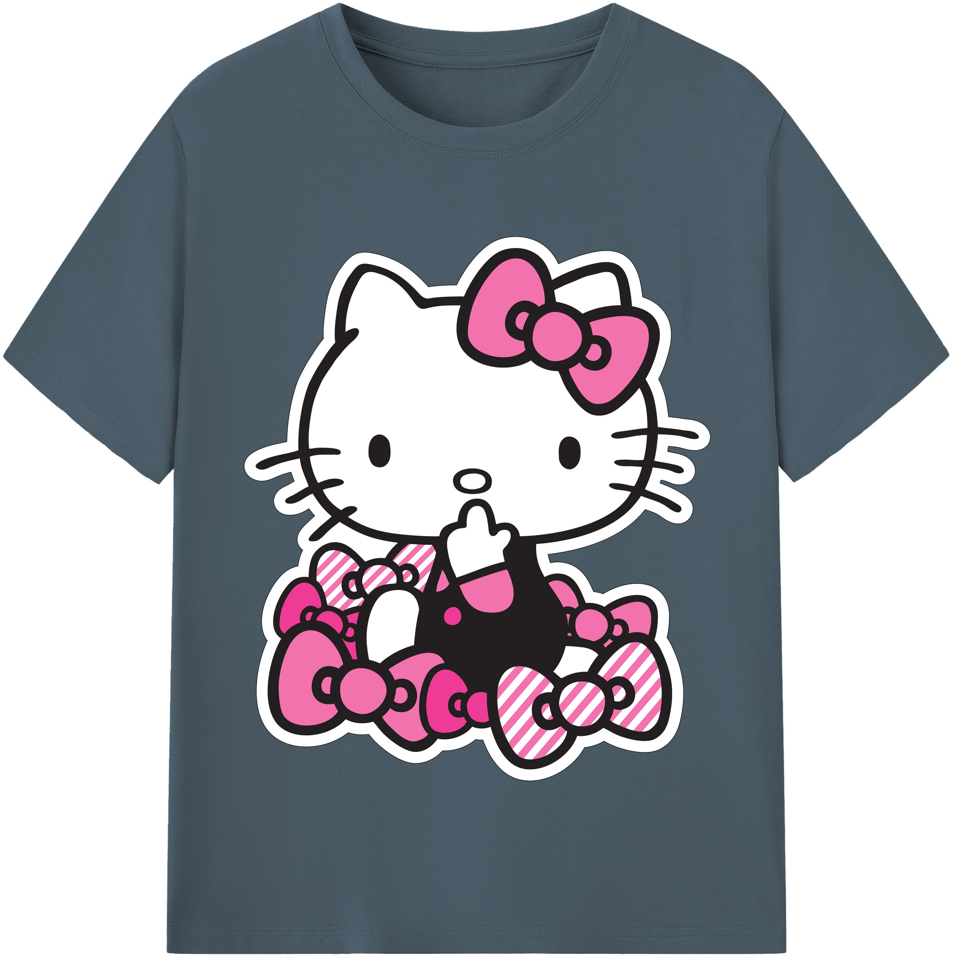 （画像用） Hello Kitty ハローキティ 綿100％半袖Tシャツ（フロントプリント）